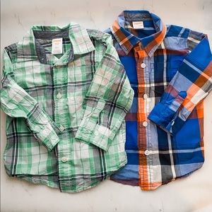 Lot EUC Gymboree long sleeve button plaid shirts